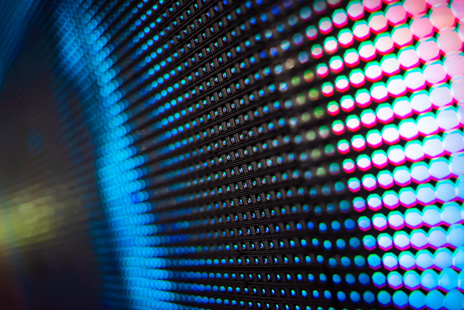 Dettaglio dei LED di un video wall